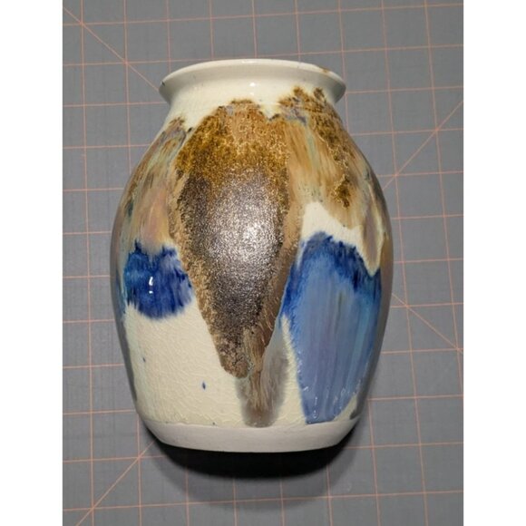Handcrafted Studio Pottery Vase 7" Tall Drip Glaze Colorful & Unique - Picture 12 of 15